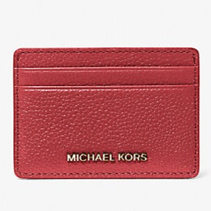 Michael Kors Pebbled Leather Card Case LACQUER RED - Women