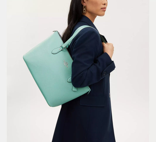 Coach Gallery Tote Bag Kadın Deri Çanta Açık Mavi Faded Blue 2