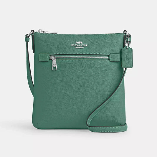 Coach Mini Rowan File Bag Silver/Bright Green