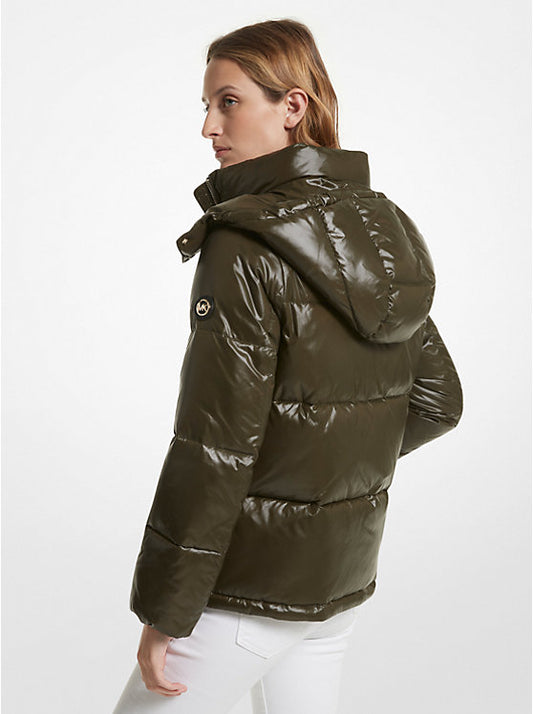Michael Kors Quilted Nylon Puffer Jacket Olive - Women