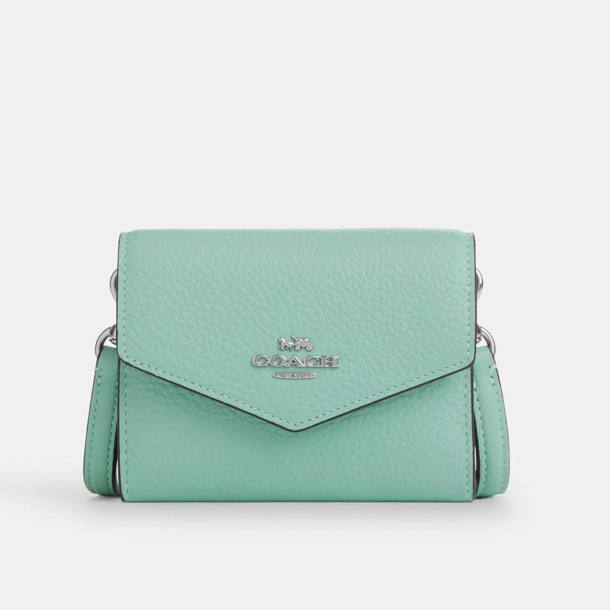 Coach Mini Envelope Wallet With Strap Sv/Faded Blue - Women (Yeni)