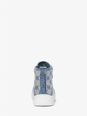 Michael Kors Shea Logo Jacquard High-Top Sneaker Denim - Women