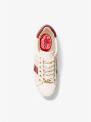 Michael Kors Poppy Metallic and Signature Logo Stripe Sneaker Crimson Multi - Women