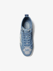 Michael Kors Shea Logo Jacquard High-Top Sneaker Denim - Women