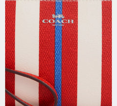 Coach Corner Zip Wristlet With Floral Print Kadın Deri Cüzdan