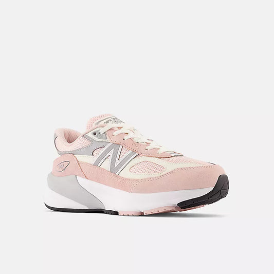 YENI New Balance FuelCell 990v6 Pink haze with white- Big Kids (Wide W)