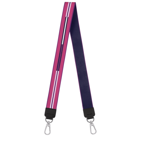 Longchamp Rayures Shoulder Strap Violet Canvas