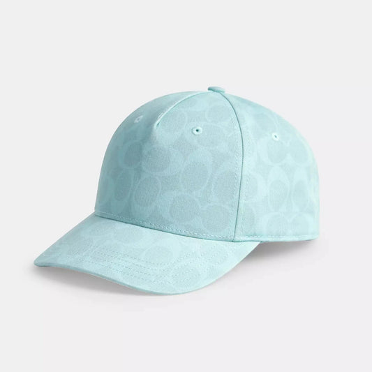 Coach Signature Sun Bleached Baseball Hat Turquoise - Unisex