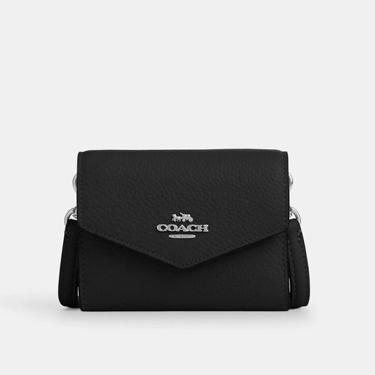 Coach Mini Envelope Wallet With Strap Silver/Black - Women (Yeni)