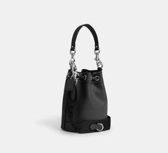 Coach Leather Mini Bucket Bag Silver/Black - Women