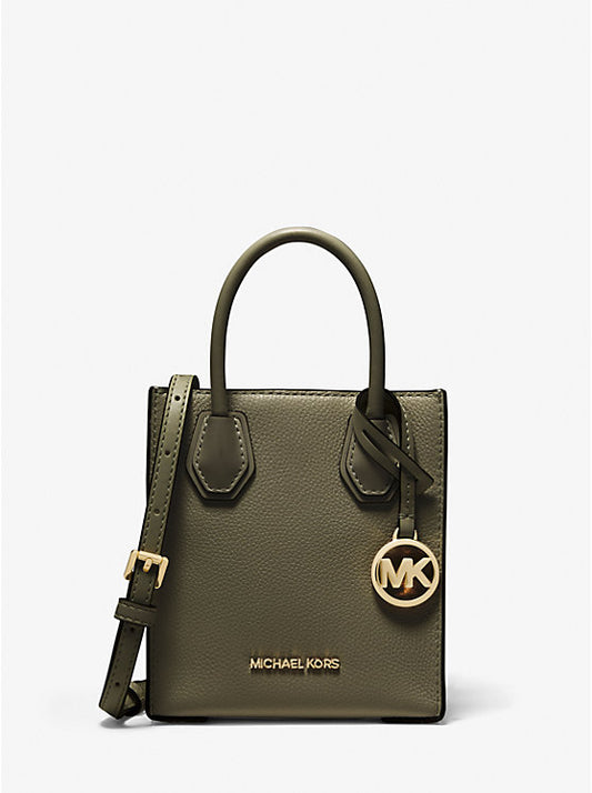 Michael Kors Mercer Extra Small Pebbled Leather Crossbdy Bag Olive - Women