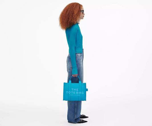 Marc Jacobs The Leather Medium Tote Bag Aqua - Women