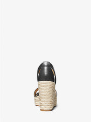 Michael Kors Berkley Leather Wedge Sandal Black - Women