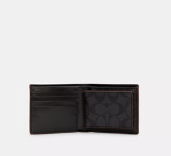 Coach Boxed 3 In 1 Wallet Gift Set In Signature Canvas Black/Black/Oxblood - Men - CS434