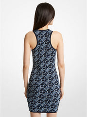 Michael Kors Empire Signature Logo Jacquard Tank Dress Midnight Blue - Women