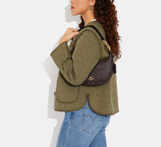 COACH PAYTON HOBO IN SIGNATURE CANVAS GOLD/BROWN BLACK - WOMEN