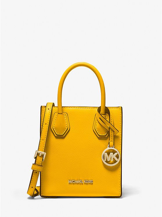 Michael Kors Mercer Extra Small Pebbled Leather Crossbdy Bag Jasmine Yellow - Women