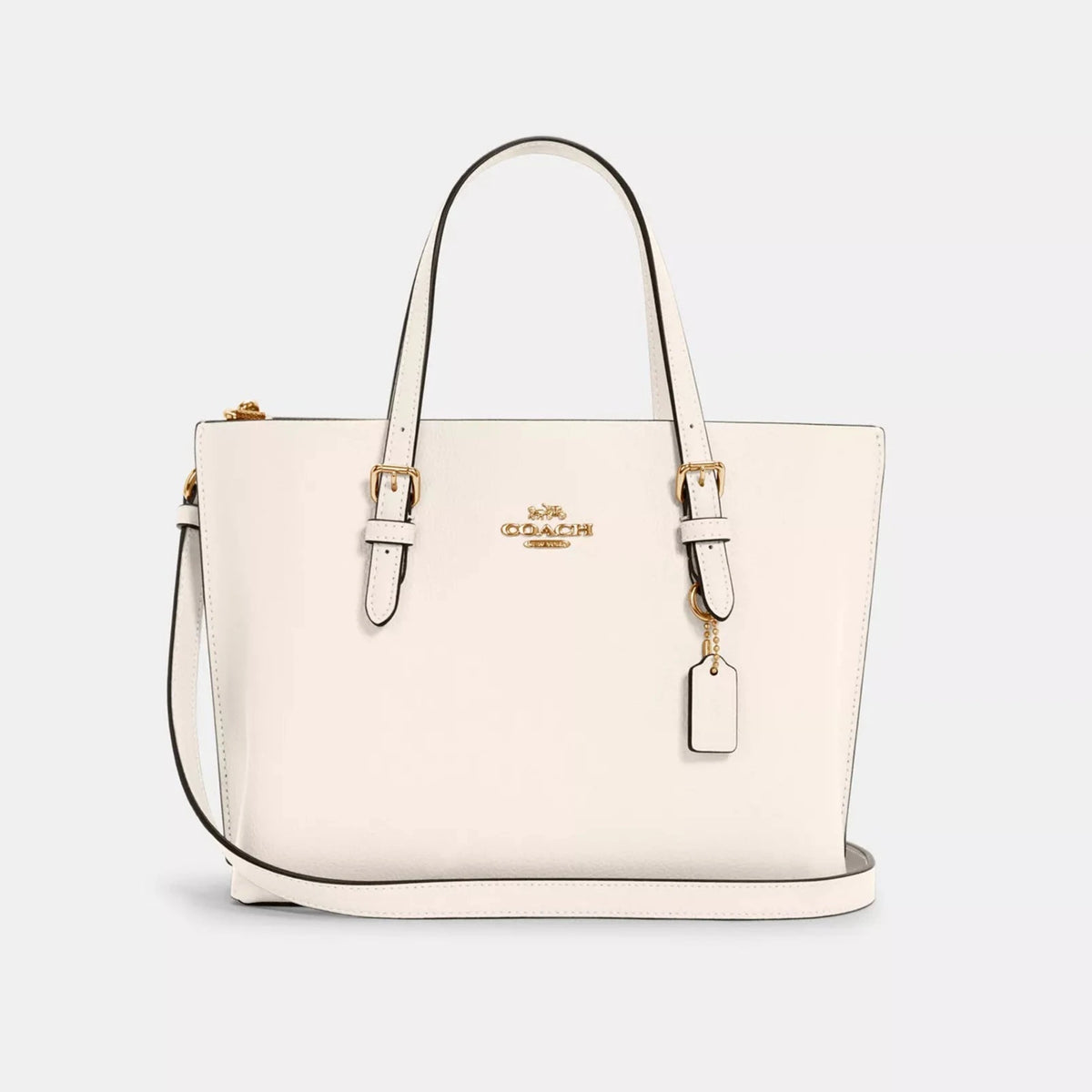 Coach Mollie Tote 25 In Signature Canvas Gold/Chalk Light Saddle - Women