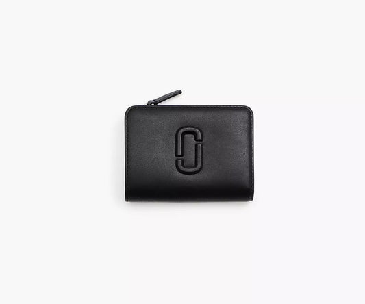Marc Jacobs The Leather J Marc Mini Compact Wallet Black - Women