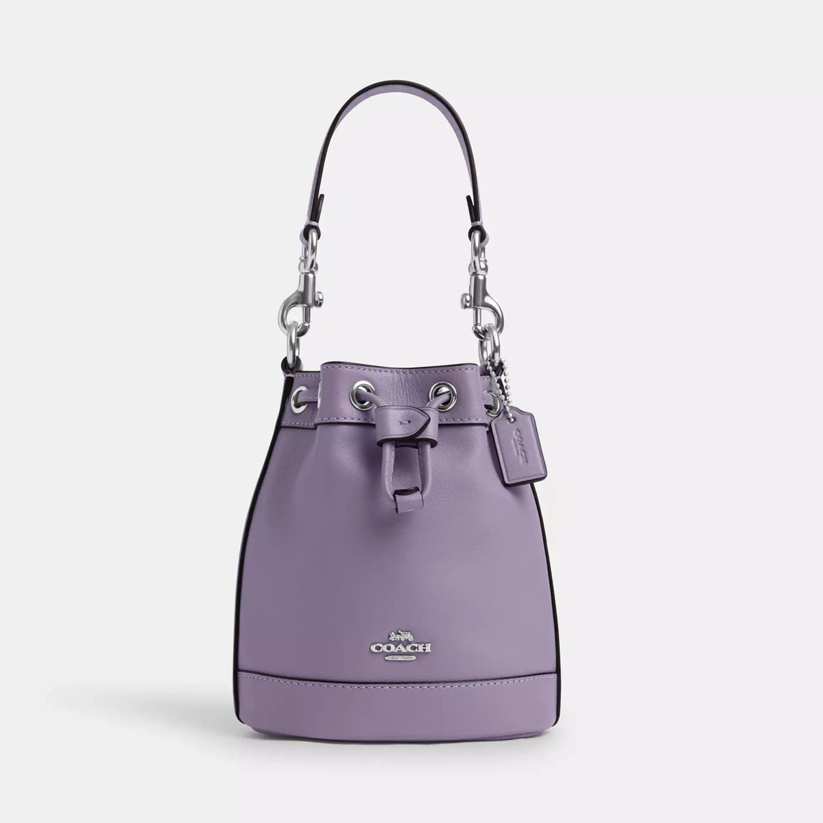 Coach Leather Mini Bucket Bag Silver/Light Violet - Women