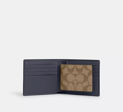 Coach Boxed 3 In 1 Wallet Gift Set In Colorblock Signature Canvas Gunmetal/Khaki/Denim - Men - CU127