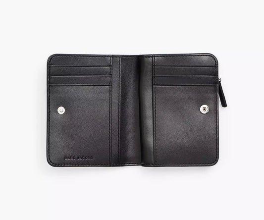 Marc Jacobs The Leather J Marc Mini Compact Wallet Black - Women