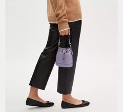Coach Leather Mini Bucket Bag Silver/Light Violet - Women